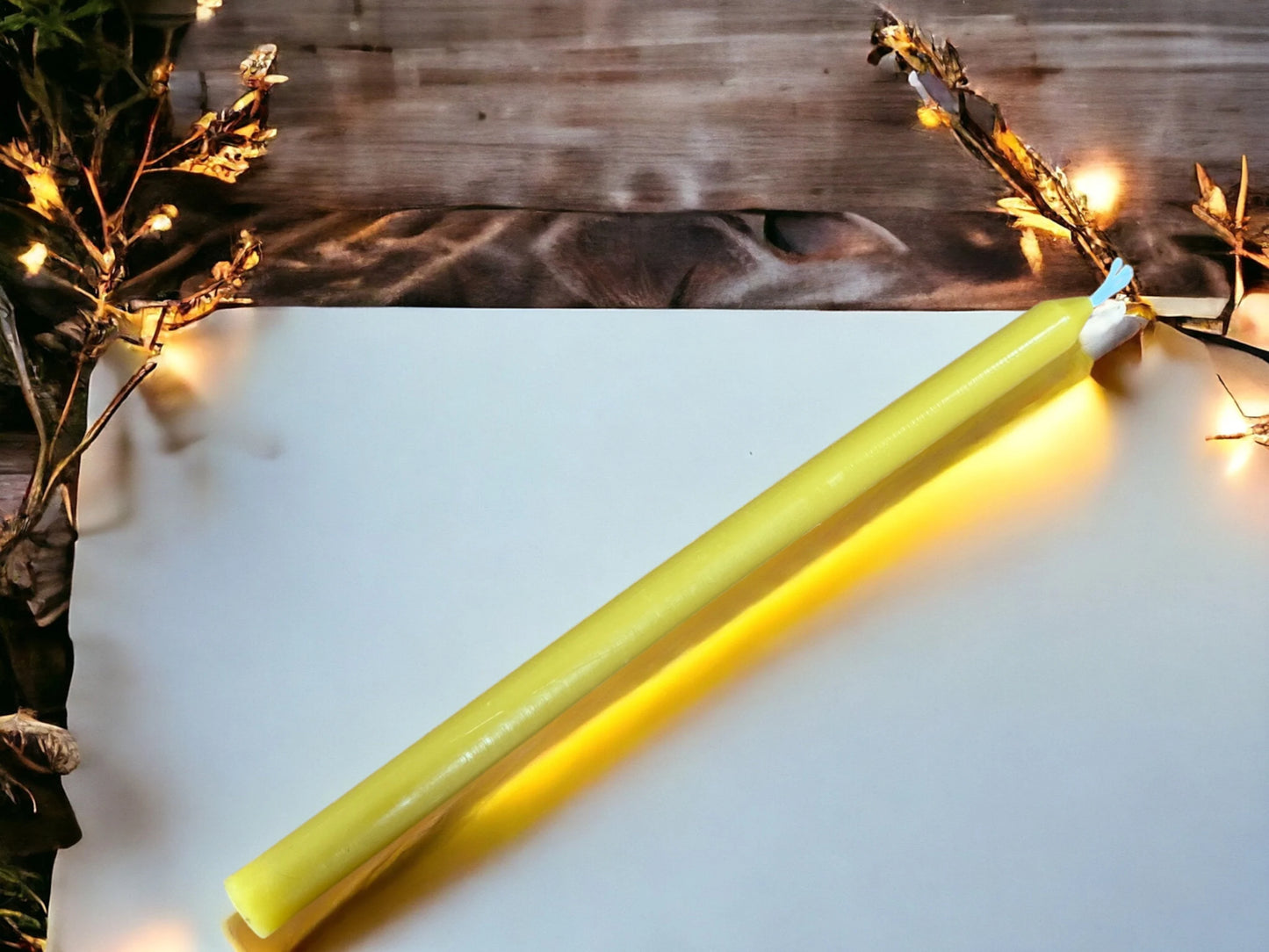 Set of 25 "Church-Type" Beeswax Candles – 7.8" x 12mm, Long-Burning & Pure