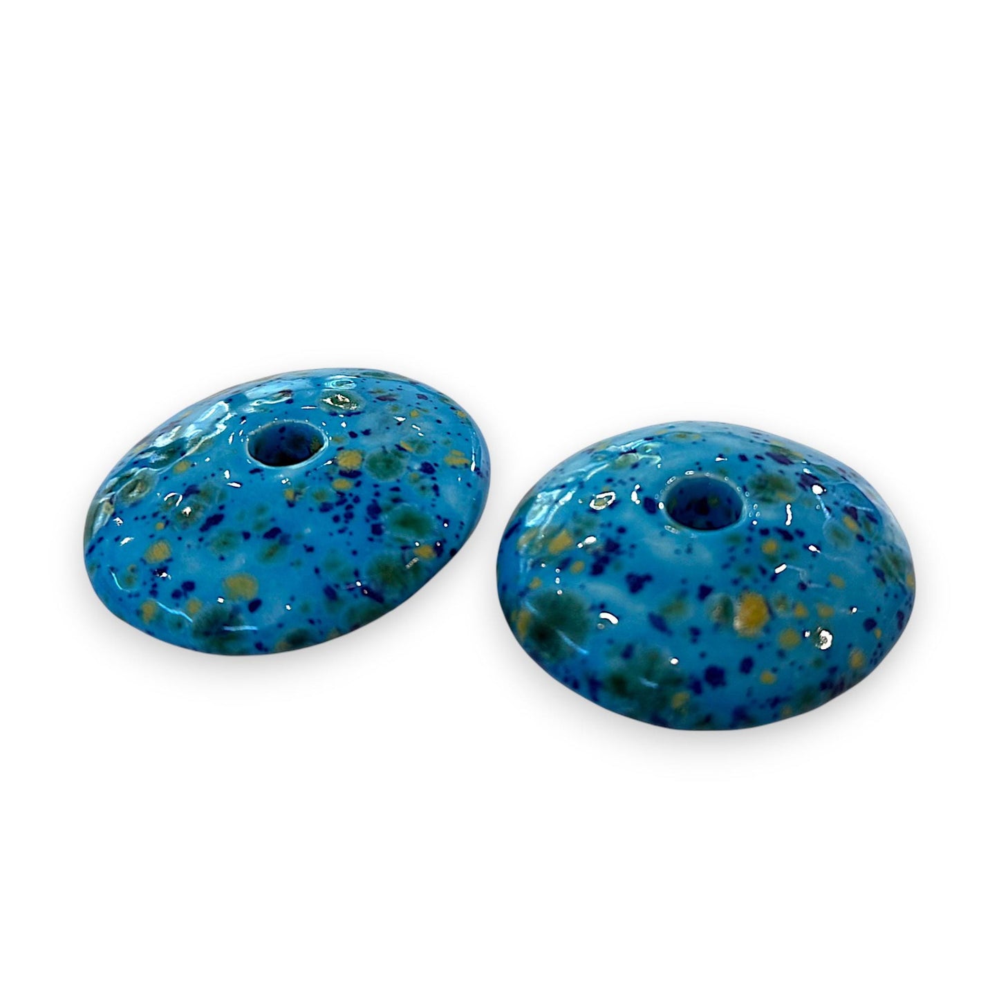 Ceramic Candle Holder for 5 mm Beeswax Candles - Blue Lagoon