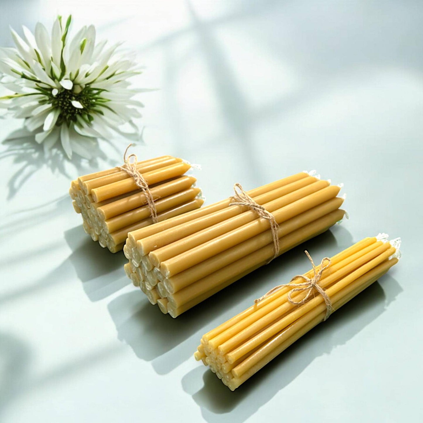 100% Beeswax Orthodox  Candles – Set of 25 – 3 Sizes Available – Handcrafted from Pure Texas Beeswax