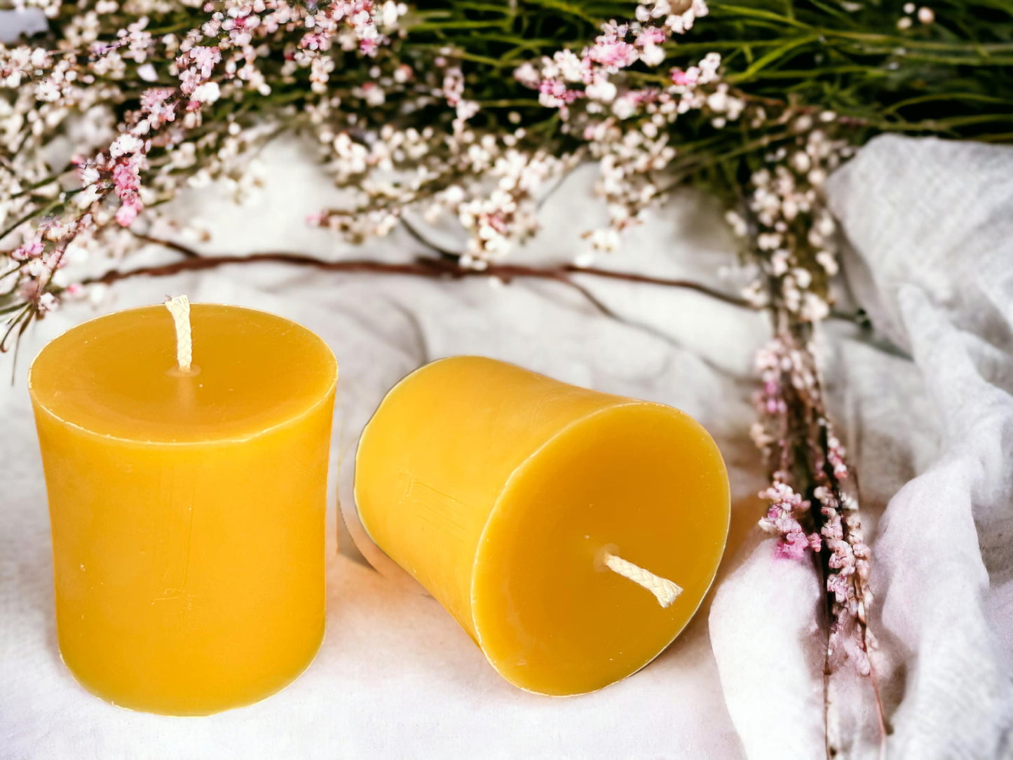 3 x 3 in, 55+ Hour Burn Time, Pure Beeswax Pillar Candle
