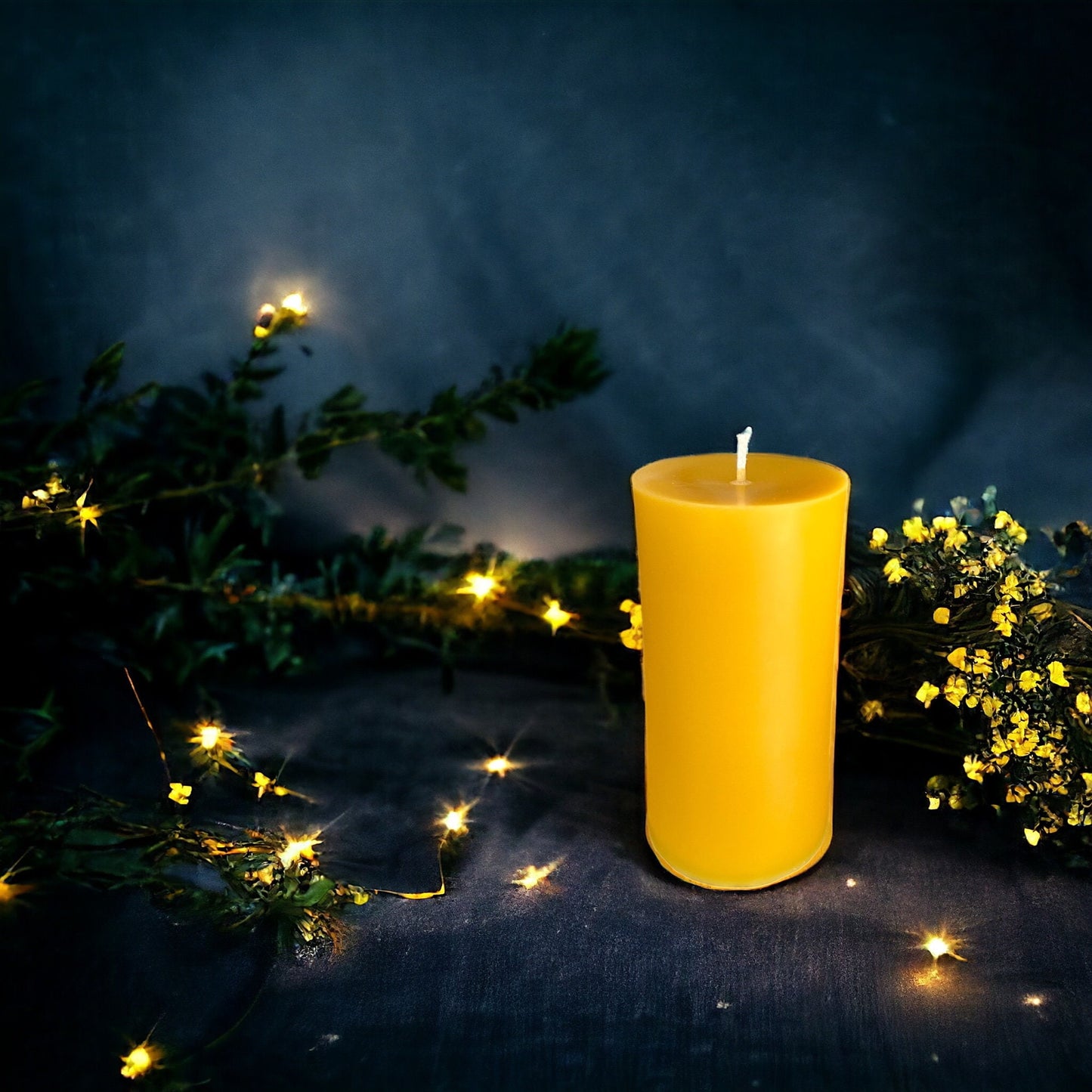 5.75 x 3 in, 65+ Hour Burn Time, Pure Beeswax Pillar Candle