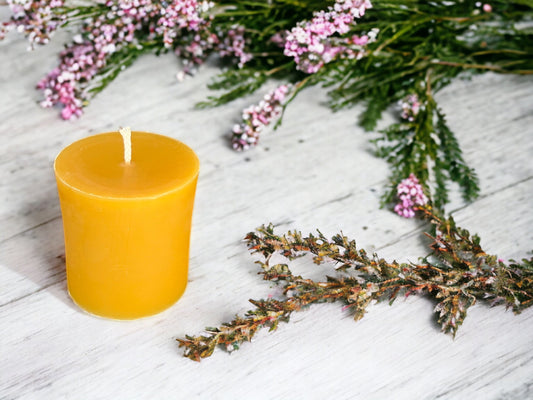 3 x 3 in, 55+ Hour Burn Time, Pure Beeswax Pillar Candle