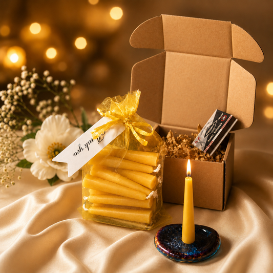 Prayer Candle Set – 31 Pure Beeswax Mini Tapers for Daily Reflection & Devotion – Gift-Ready