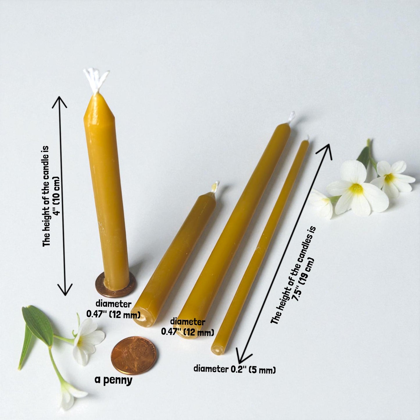100% Beeswax Orthodox  Candles – Set of 25 – 3 Sizes Available – Handcrafted from Pure Texas Beeswax