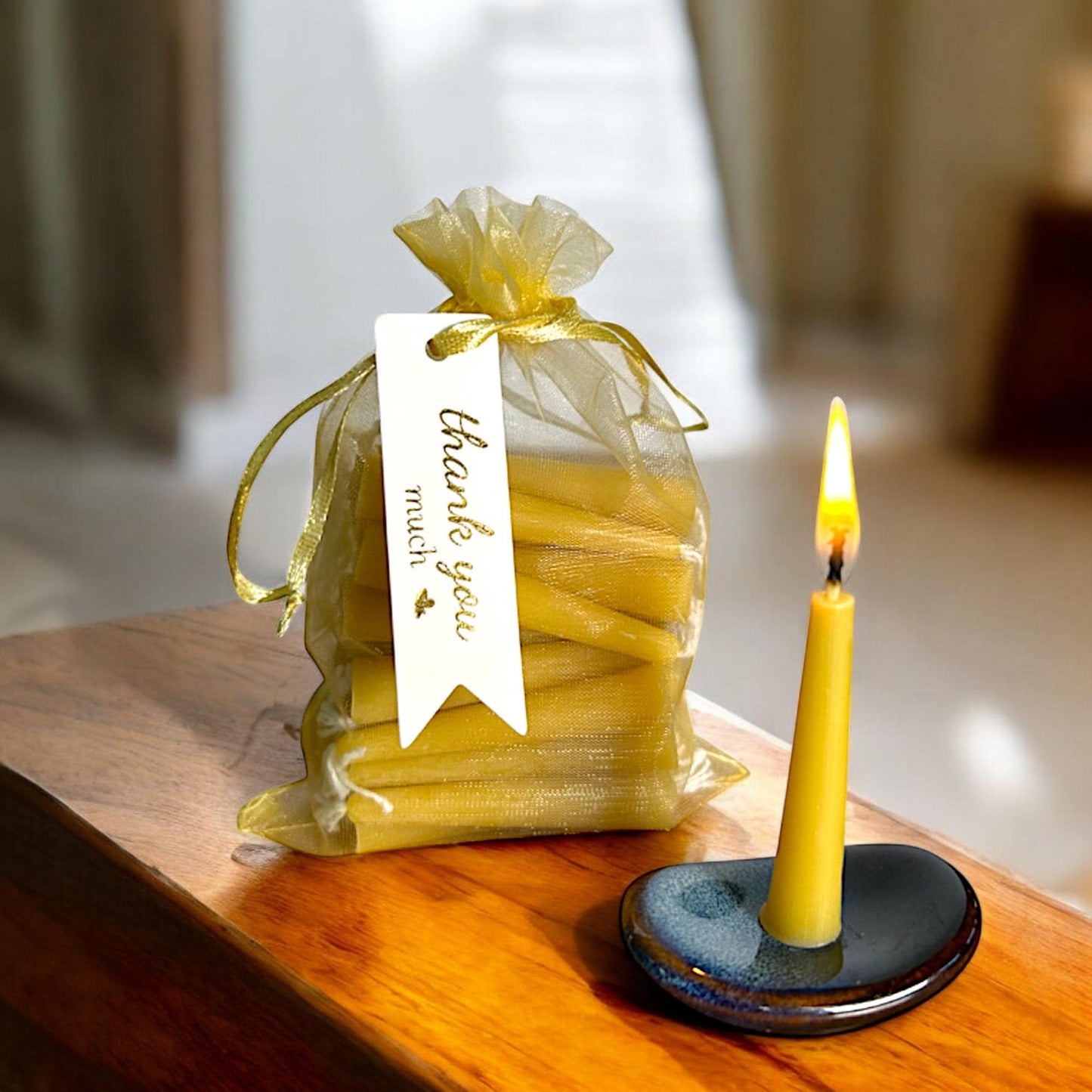 Prayer Candle Set – 31 Pure Beeswax Mini Tapers for Daily Reflection & Devotion – Gift-Ready (Free Personal Card Upon Request)