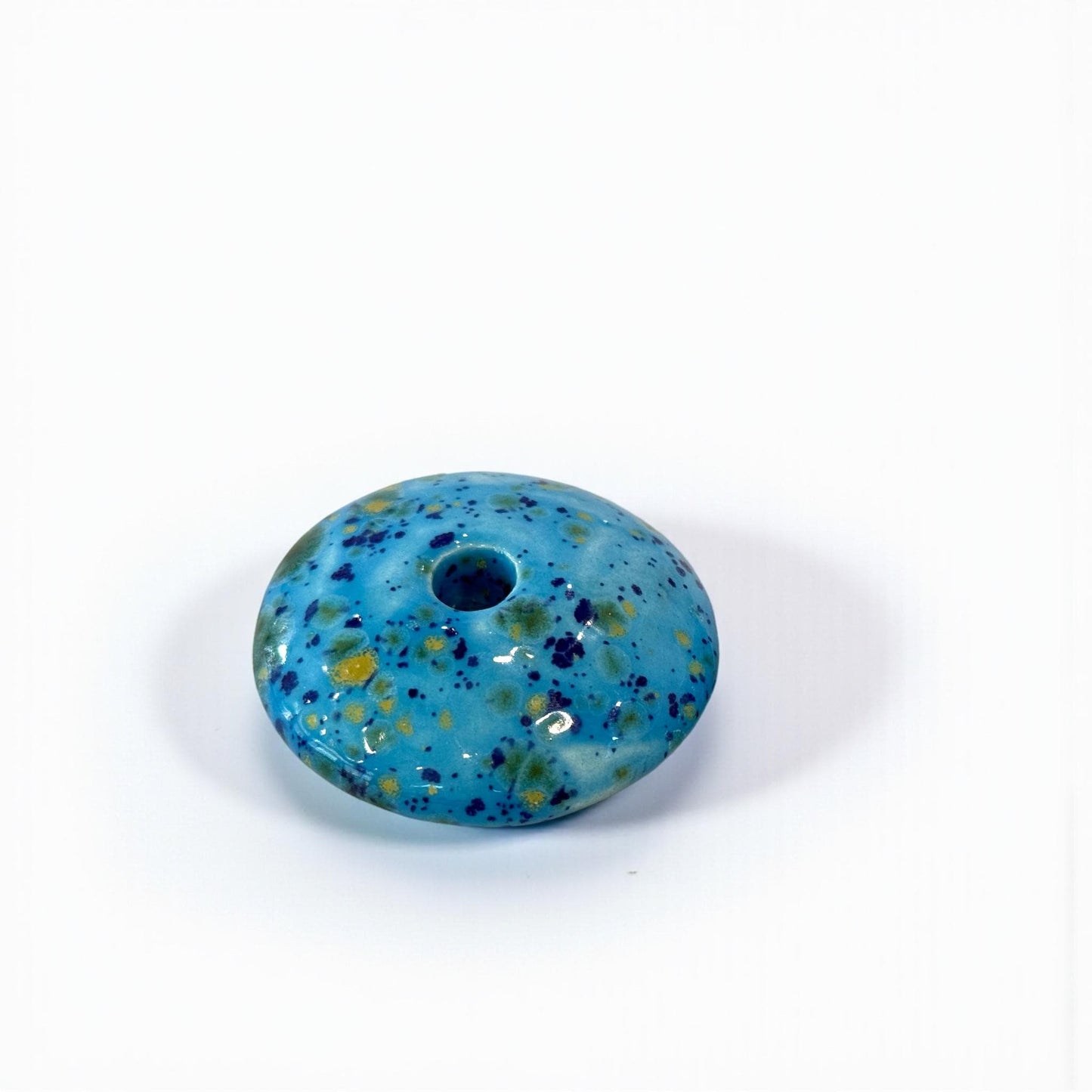 Ceramic Candle Holder for 5 mm Beeswax Candles - Blue Lagoon