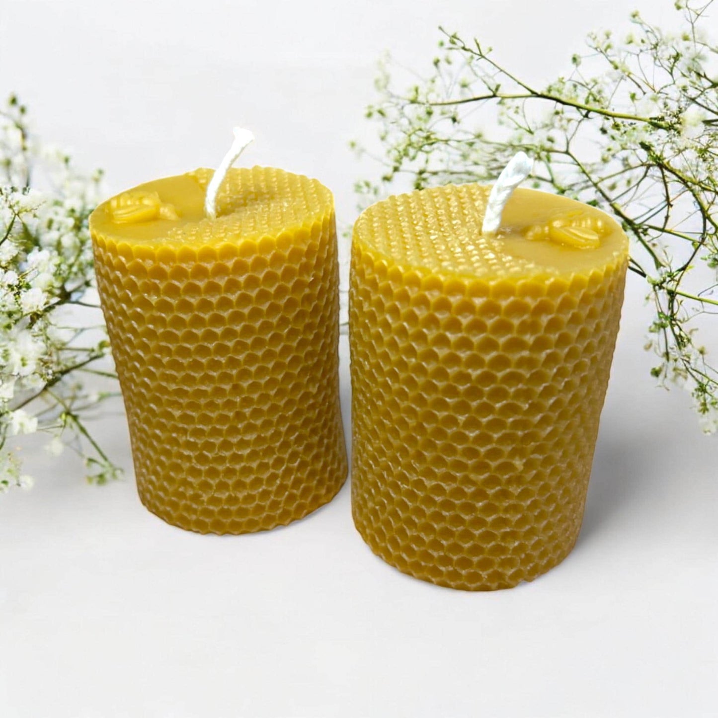 "BeeLight Glow" Beeswax Candles - Medium Bee Design, Set of 2 or 4