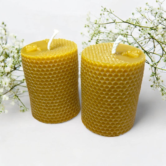 "BeeLight Glow" Beeswax Candles - Medium Bee Design, Set of 2 or 4
