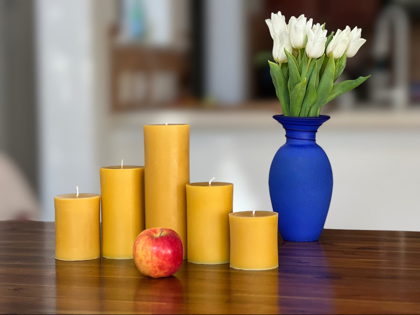 3 x 3 in, 55+ Hour Burn Time, Pure Beeswax Pillar Candle