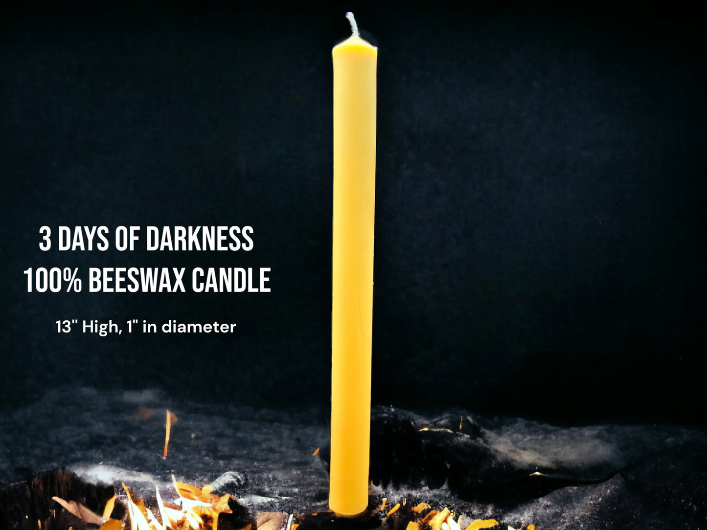 13" x 1", Pure Beeswax Taper Candle in Handmade in USA