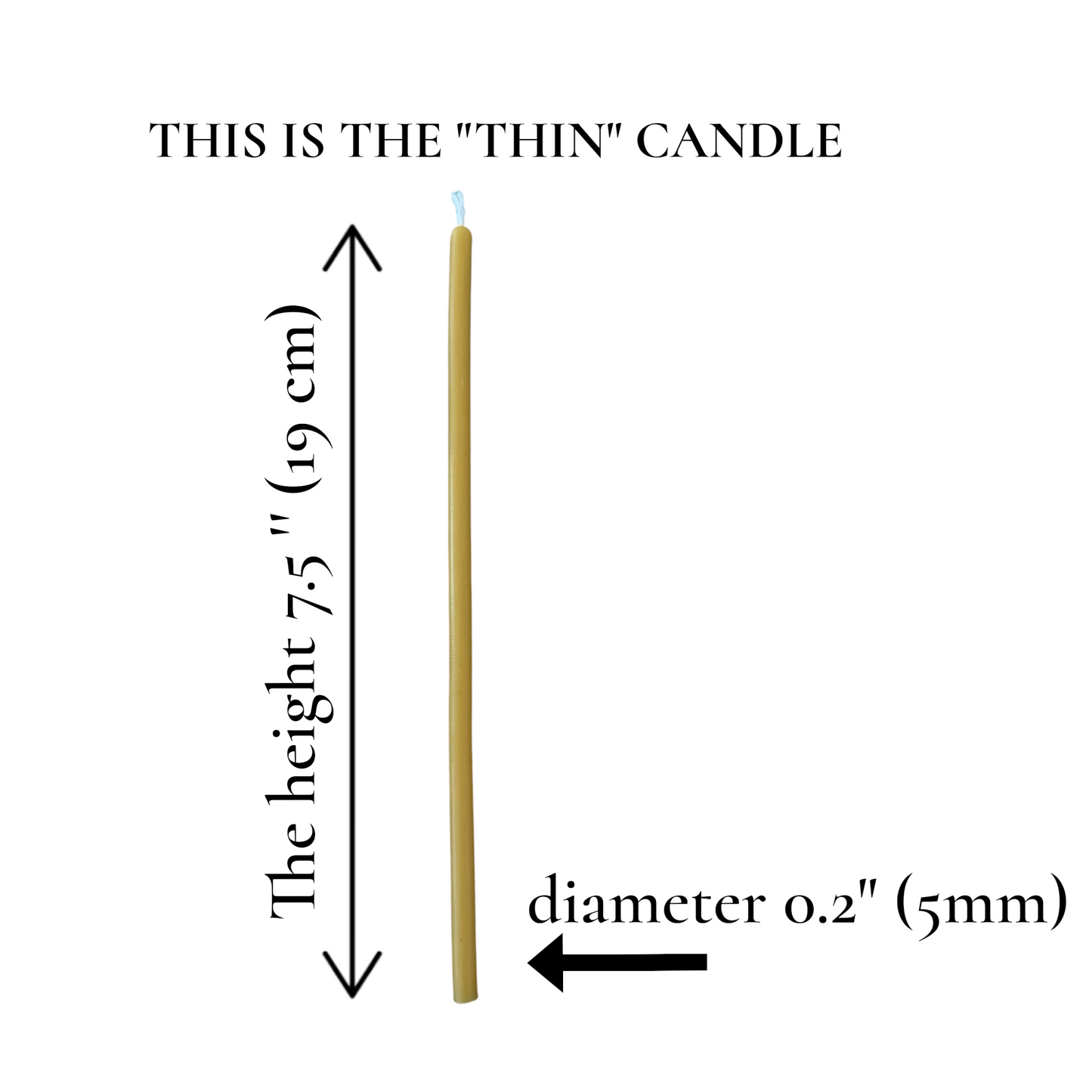 Super Slim 100% Beeswax Orthodox Candles – Set of 25